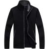 imageFlygo Mens Casual Stand Collar Zip Sleeveless Knitted Cardigan Sweater Vest Jacket Outerwear XXLarge Chest 5039quot 02 Black