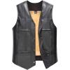 imageFlygo Mens Classic PU Leather Vest Fleece Sherpa Lined Waistcoat Sleeveless Button Down V Neck JacketLight Yellow