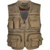 imageFlygo Mens Mesh Fishing Vest Outdoor MultiPocket Photography Journalists Vest 02 Khaki XSmall