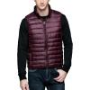 imageFlygo Mens Packable Lightweight Quilted Down Puffer Vest Insulated Gilet Jacket CoatWine Red