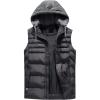 imageFlygo Mens Plus Size Puffer Sleeveless Vest Jacket with Removable HoodedGray