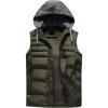 imageFlygo Mens Plus Size Puffer Sleeveless Vest Jacket with Removable HoodedGreen