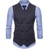 imageFlygo Mens Slim Fit Plaid Formal Business Vest for Suit Tuxedo WaistcoatBlack