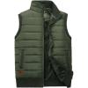 imageFlygo Mens Stylish Stand Collar Fleece Down Quilted Puffer Vest Active Bodywarmer GiletArmy Green