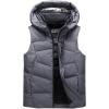 imageFlygo Mens Winter Sleeveless Hooded Puffer Down Vest OuterwearGrey