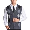 imageFlygo Mens Wool Button Front Argyle V Neck Sweater VestDark Grey