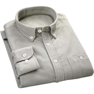 imageFlygo Mens Casual Corduroy Shirt Button Down Long Sleeve Solid Tops Shirts JacketLight Green