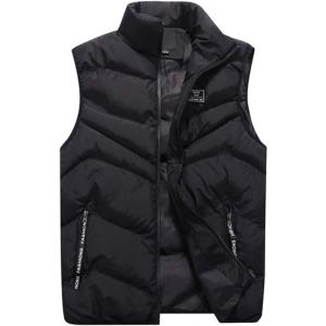 imageFlygo Mens Lightweight Down Vest Outdoor WaterResistance Puffer Vest JacketBlack