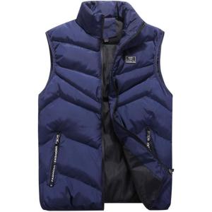 imageFlygo Mens Lightweight Down Vest Outdoor WaterResistance Puffer Vest JacketNavy