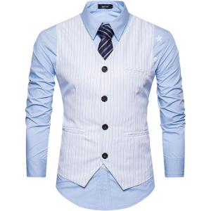 imageFlygo Mens VNeck SingleBreasted Slim Fit Business Wedding Dress Suit Vest WaistcoatWhite
