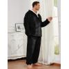 imageFlygo Mens Pajamas Set Winter Warm Coral Fleece Pajamas Fuzzy Pants Lounge Set Loose Plush SleepwearBlack