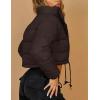 imageFlygo Women Cropped Puffer Jacket Winter Long Sleeve Quilted Puffy Bubble Padded Short Coats with DrawstringCoffeeL