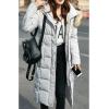 imageFlygo Women Winter Warm Faux Fur Hooded Down Quilted Puffer Jacket Parka CoatGrey