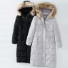imageFlygo Women Winter Warm Faux Fur Hooded Down Quilted Puffer Jacket Parka CoatGrey