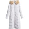 imageFlygo Women Winter Warm Faux Fur Hooded Down Quilted Puffer Jacket Parka CoatGrey