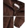 imageFlygo Womens Cropped Puffer Jacket Winter Padded Zip Up Hooded Puffy Bubble CoatCoffee