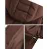 imageFlygo Womens Cropped Puffer Jacket Winter Padded Zip Up Hooded Puffy Bubble CoatCoffee