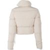 imageFlygo Womens Cropped Quilted Puffer Jacket Full Zip Winter Padded Bubble CoatBeige