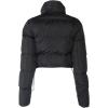 imageFlygo Womens Cropped Quilted Puffer Jacket Full Zip Winter Padded Bubble CoatBlack
