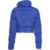 imageFlygo Womens Cropped Quilted Puffer Jacket Full Zip Winter Padded Bubble CoatBlue