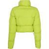 imageFlygo Womens Cropped Quilted Puffer Jacket Full Zip Winter Padded Bubble CoatYellow