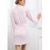 imageFlygo Womens Lightweight Knit Cotton Blend Robes Spa Hotel BathrobePink