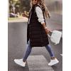 imageFlygo Womens Mid Long Hooded Down Vest Lightweight Quilted Puffer Jacket OutwearBlack