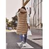 imageFlygo Womens Mid Long Hooded Down Vest Lightweight Quilted Puffer Jacket OutwearKhaki
