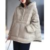 imageFlygo Womens Oversized Puffer Jacket Lightweight Warm Quilted Dolman Hoodies Puffy Pullover Tops ApricotXL