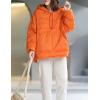 imageFlygo Womens Oversized Puffer Jacket Lightweight Warm Quilted Dolman Hoodies Puffy Pullover Tops OrangeL