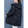 imageFlygo Womens Puffer Parka Jacket Thickened Hooded Long Quilted Insulated Warm CoatBlack