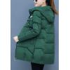imageFlygo Womens Puffer Parka Jacket Thickened Hooded Long Quilted Insulated Warm CoatGreen
