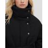imageFlygo Womens Quilted Puffer Jacket Stand Collar Full Zip MidLength Parka Jackets Warm Winter Coats with BeltBlack