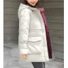 imageFlygo Womens Quilted Winter Coats Hooded Mid Length Puffer Parka JacketBeige