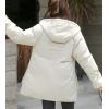 imageFlygo Womens Quilted Winter Coats Hooded Mid Length Puffer Parka JacketBeige