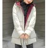imageFlygo Womens Quilted Winter Coats Hooded Mid Length Puffer Parka JacketBeige