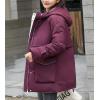 imageFlygo Womens Quilted Winter Coats Hooded Mid Length Puffer Parka JacketPurple