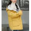 imageFlygo Womens Quilted Winter Coats Hooded Mid Length Puffer Parka JacketYellow