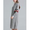 imageFlygo Womens Solid Loose Long Sleeve Pullover Hoodie Sweatshirt Dress Sleep WearGrey