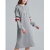 imageFlygo Womens Solid Loose Long Sleeve Pullover Hoodie Sweatshirt Dress Sleep WearGrey