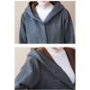 imageFlygo Womens Thicken Hooded Puffer Jacket Loose Fit Mid Length Parka Coat CardiganGrey
