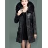 imageFlygo Womens Thicken Quilted Down Puffer Jacket with Removable Faux Fur Trim HoodBlack