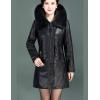 imageFlygo Womens Thicken Quilted Down Puffer Jacket with Removable Faux Fur Trim HoodBlack