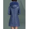 imageFlygo Womens Thicken Quilted Down Puffer Jacket with Removable Faux Fur Trim HoodBlue