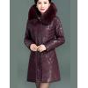 imageFlygo Womens Thicken Quilted Down Puffer Jacket with Removable Faux Fur Trim HoodPurple