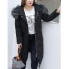 imageFlygo Womens Thickened Removable Fur Hooded Long Down Jacket Parka Puffer Coat 3XLBlack