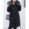 imageFlygo Womens Thickened Removable Fur Hooded Long Down Jacket Parka Puffer Coat 3XLBlack