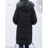 imageFlygo Womens Thickened Removable Fur Hooded Long Down Jacket Parka Puffer Coat 3XLBlack