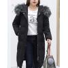 imageFlygo Womens Thickened Removable Fur Hooded Long Down Jacket Parka Puffer Coat 3XLBlack