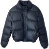 imageFlygo Womens Winter Baggy Puffer Jacket Full Zip Cropped Quilted Bubble CoatBlack